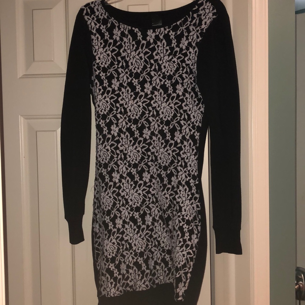 Black White lace professional dress